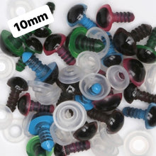 Ladda upp bild till gallerivisning, Säkerhetsögon 10 mm. 4 par, Rosa/Brun/Grön/Blå