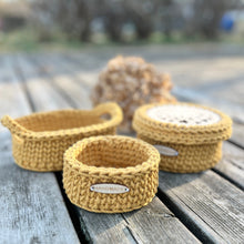 Ladda upp bild till gallerivisning, Materialkit - "Saga" virka tre små korgar