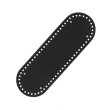 Ladda upp bild till gallerivisning, Väskbotten i svart konstläder med metalltassar 30x10 cm.