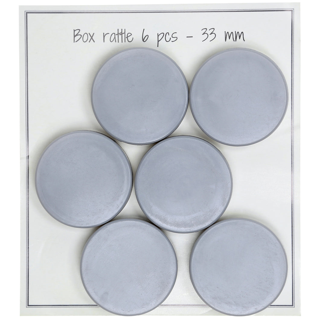 Skallror 6-pack grå 33 mm