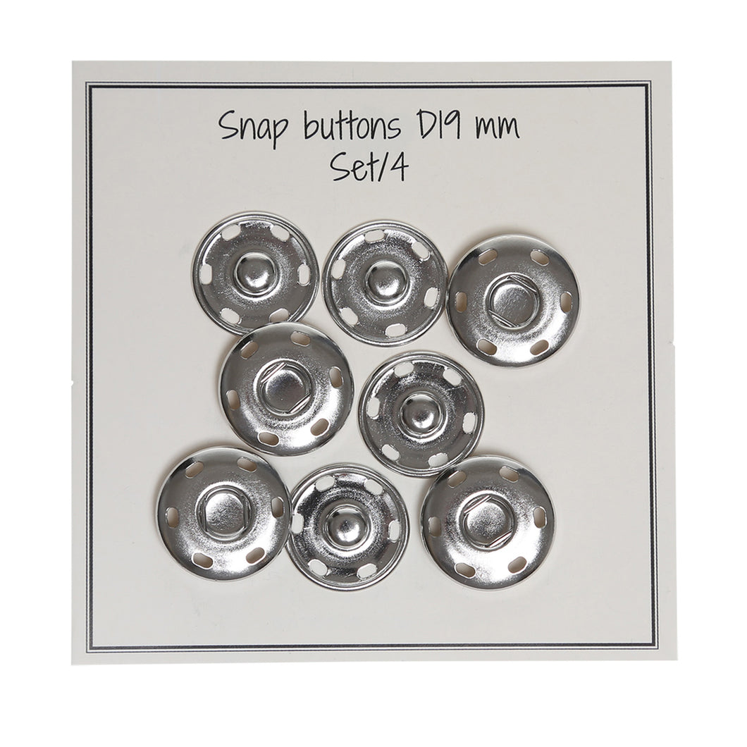 Tryck-knappar 4-pack silver 19mm i diameter