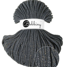 Ladda upp bild till gallerivisning, SHINY CHARCOAL Premium 5 mm. mjukt bomullssnöre
