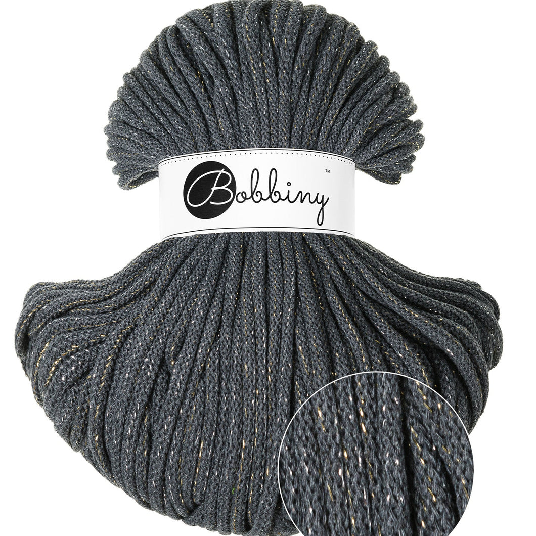 SHINY CHARCOAL Premium 5 mm. mjukt bomullssnöre