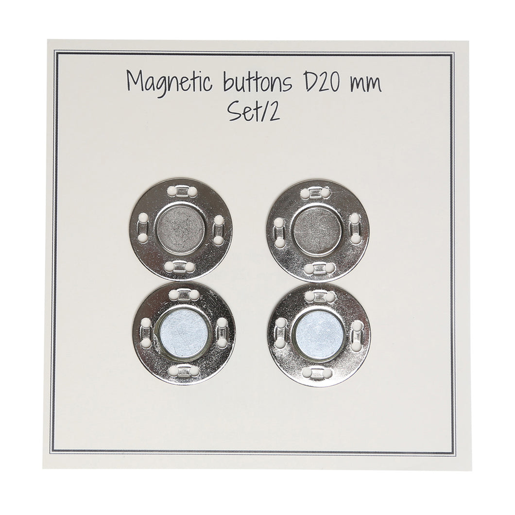 Magnetknappar 2-pack silver 20mm i diameter