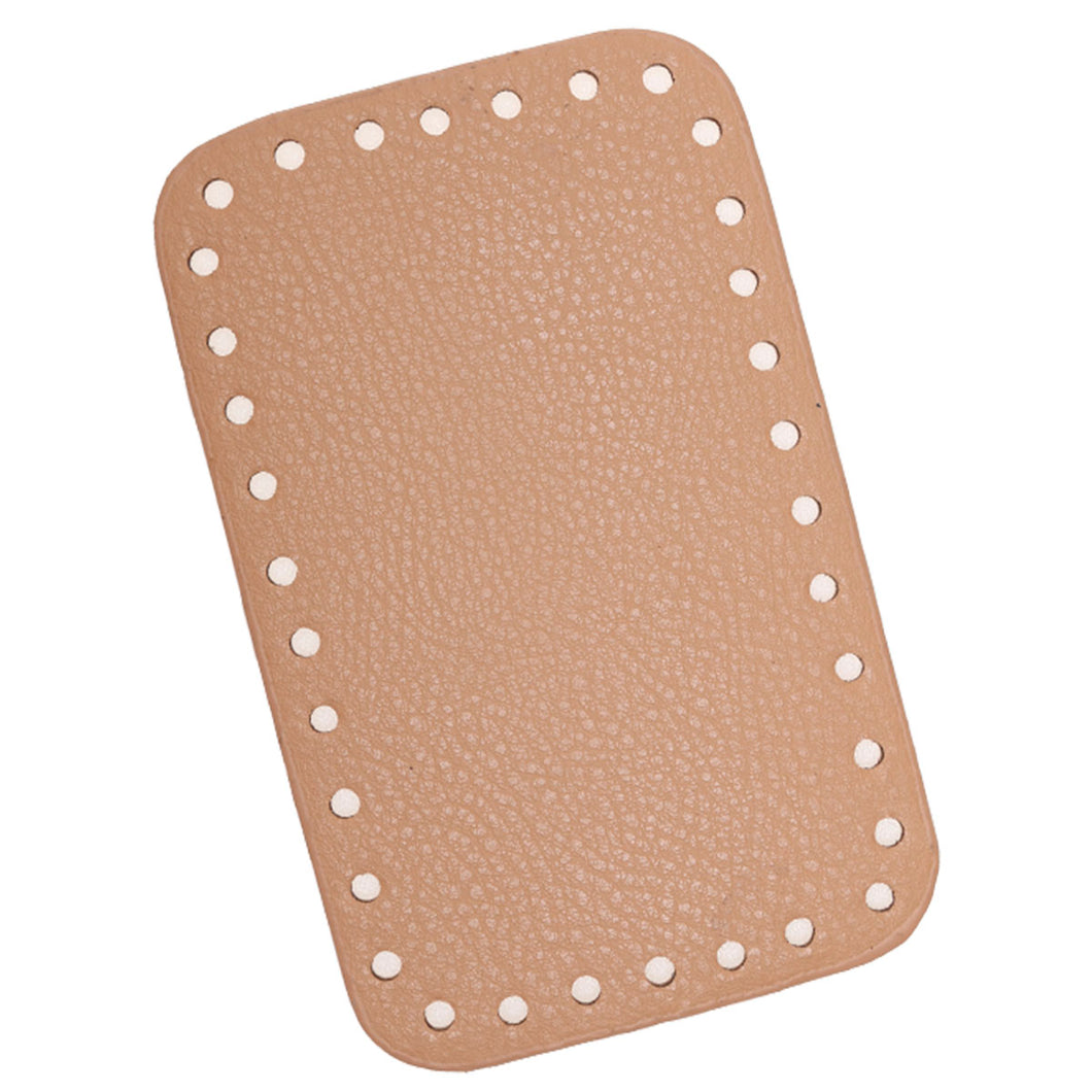 Väskbotten PU läder i beige 16x10 cm