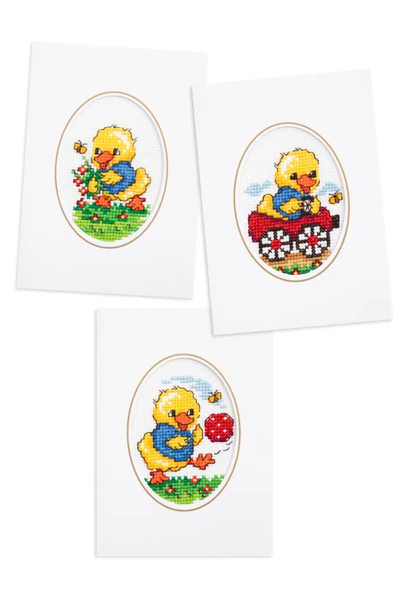 Lekande kyckklingar 3-pack kort med kuvert